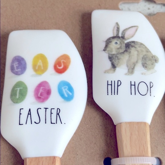 ❗️4PC RAE DUNN MINI SPATULA SET EASTER BUNNY MODERN FARMHOUSE SPRING - Picture 5 of 6